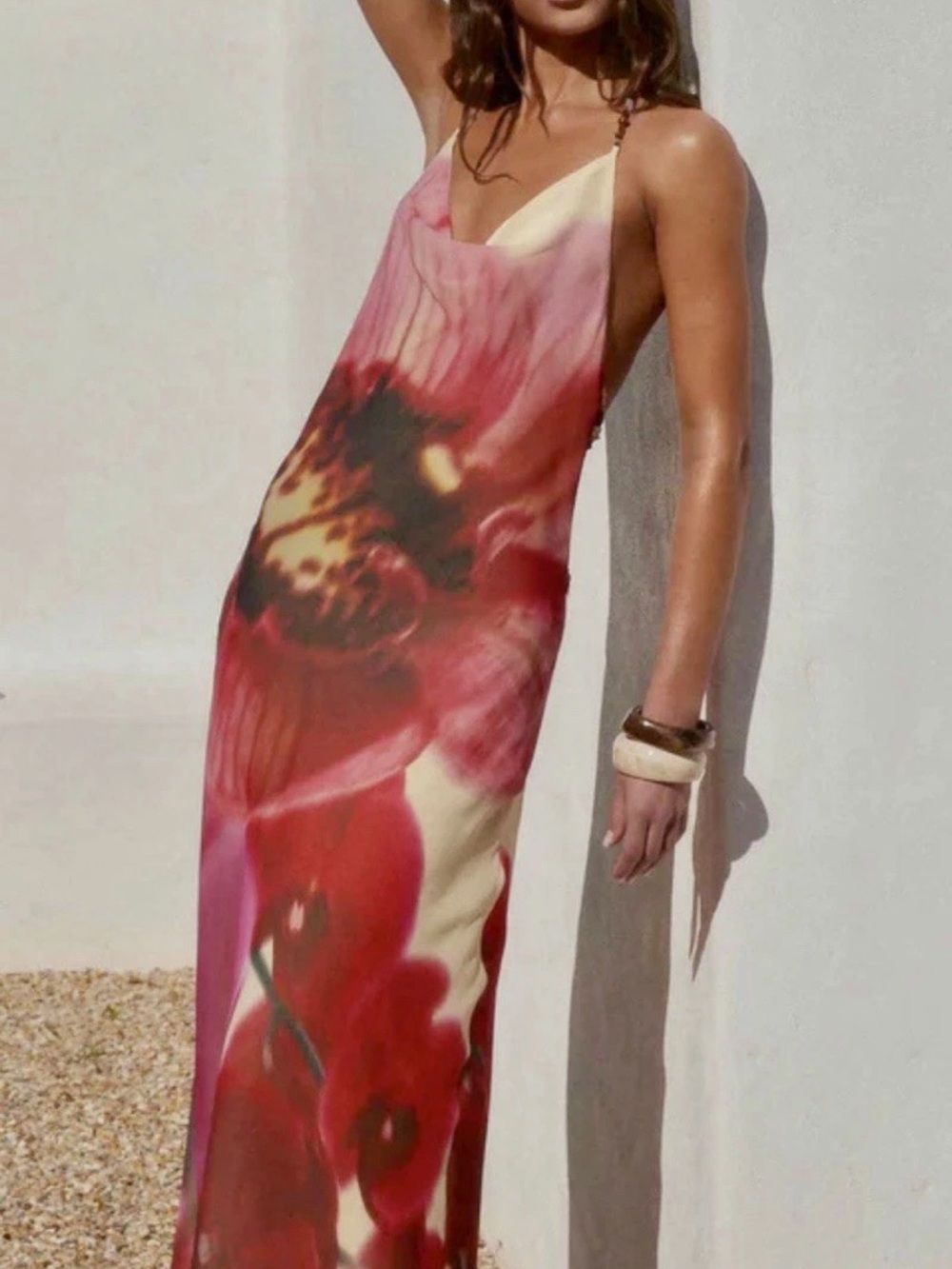 Peppermayo Red Floral Slip Maxi Dress Morning Crush 0 NWT